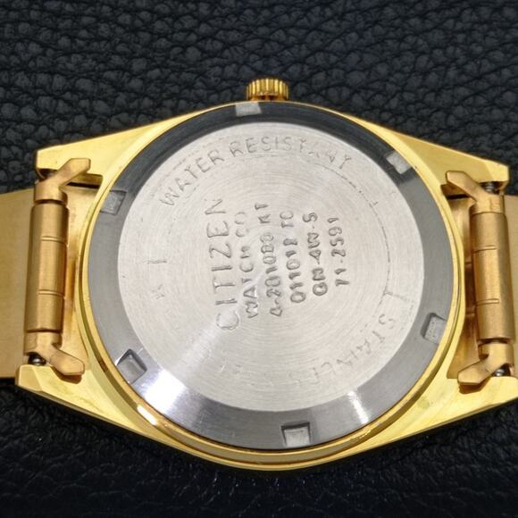 Vintage 1983 Citizen Automatic Mens Gold Watch W/daydate & Green accents - Picture 8 of 10